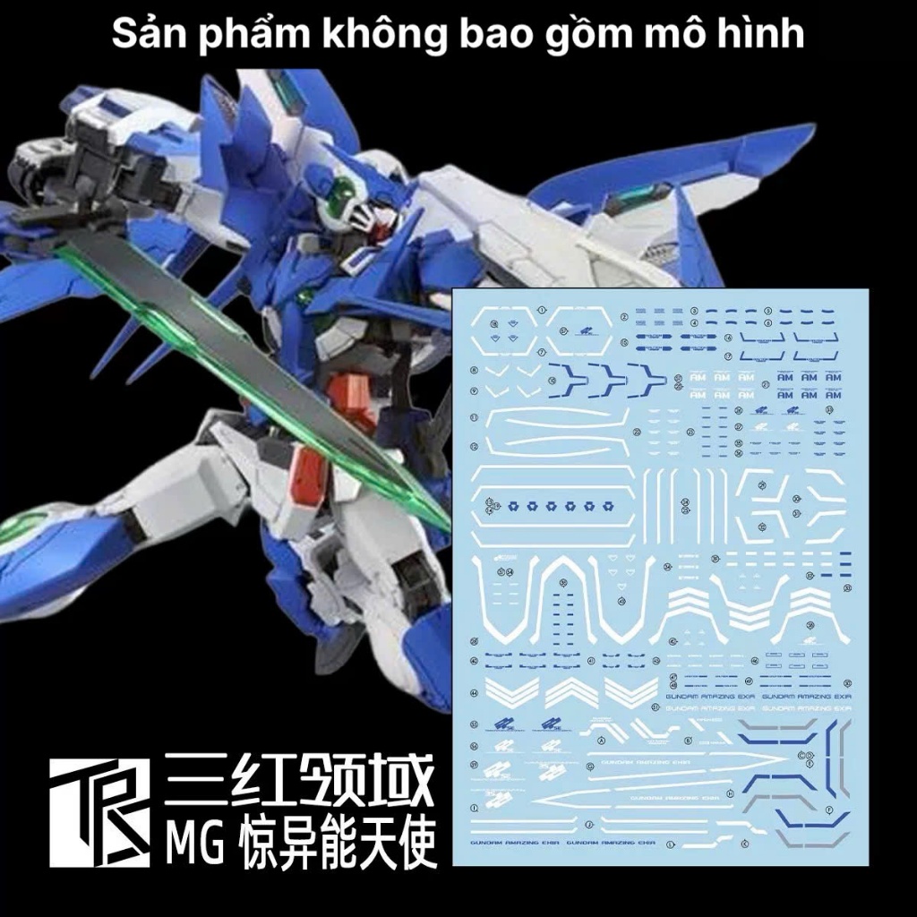 [TRS] Decal/Đề can nước mô hình MG Gundam Amazing Exia
