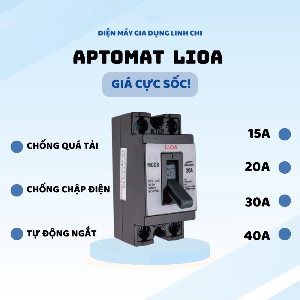 Aptomat 15A 20A 30A 40A Loại Xịn - Cầu Dao Tự Động, Aptomat Chống Chập Attomat Át Cầu Dao CB Cóc Xịn