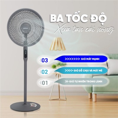 Quạt Điều Khiển Từ Xa Goldsun GFA-6042 Kết Hợp Điều Khiển Màn Hình Cảm Ứng LCD Tiện Ích