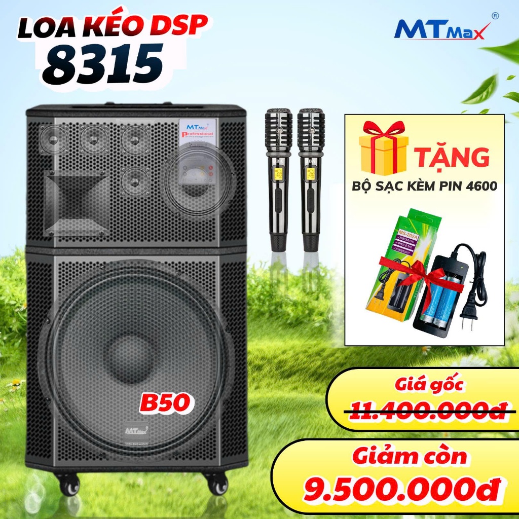 Loa Kéo Karaoke MTMAX 8315 Công Suất Lớn Chíp DSP Hiện Đại Bass 45,1 Trung, 5 Treble, 1500W