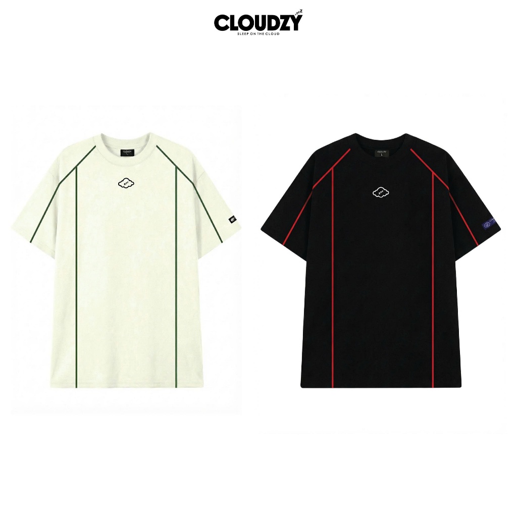Áo thun nam unisex tay lỡ phối viền local brand chính hãng form rộng cổ tròn CLOUDZY BORDER