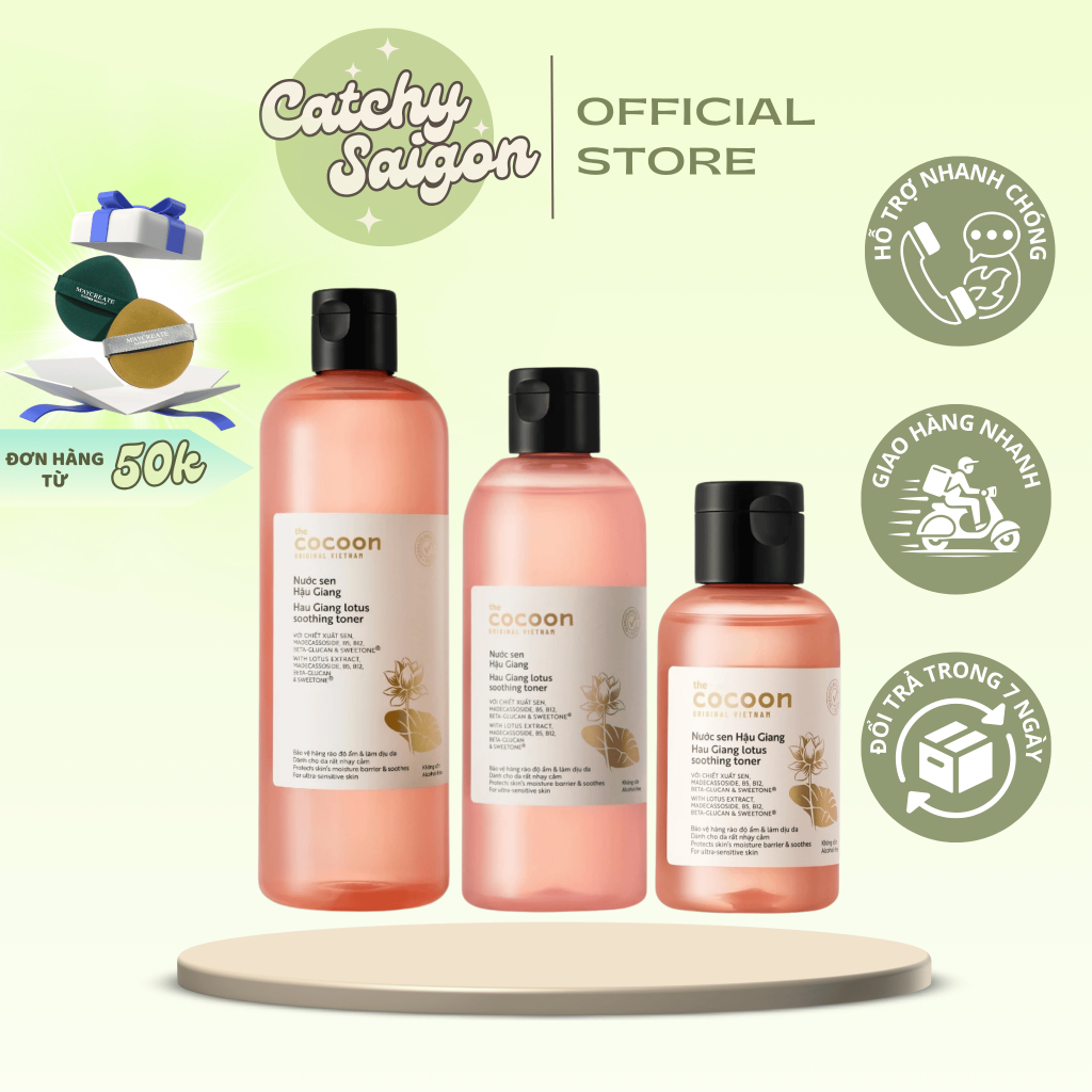 [COCOON] Nước Hoa Hồng/Toner Cocoon Nước Sen Hậu Giang Thuần Chay, Cấp Ẩm Làm Dịu Da