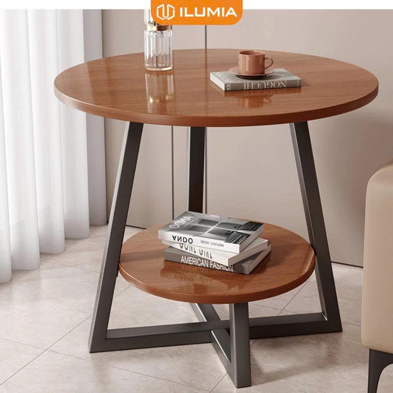 Bàn Trà Tròn, Bàn Cà Phê Phòng Khách Nhỏ Di Động Khung Sắt Gỗ MDF Decor Mọi Không Gian- GM188 / GM20