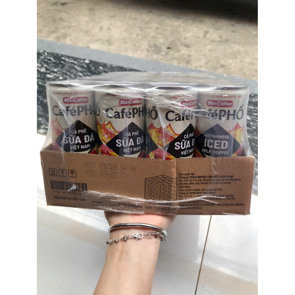 2 lon 235ml cà phê sữa Maccoffee cafe phố