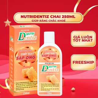 Súc miệng Nutri Dentiz - giảm sâu răng, hôi miệng, nhiệt miệng - Từ Sáp ong trầu không - chai 250ml Nutridentiz