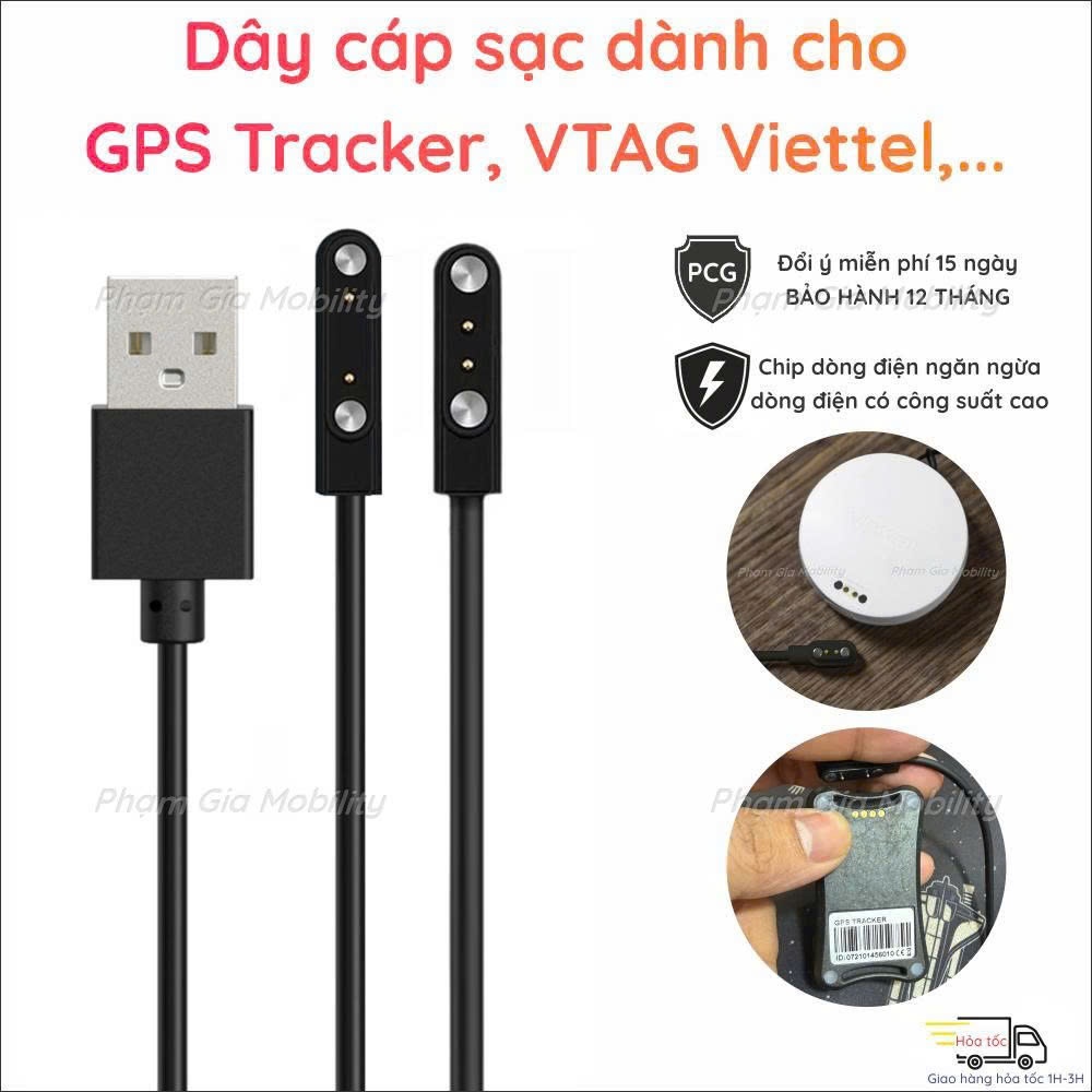 [BH 12 Tháng] Dây cáp sạc dành cho định vị thông minh VTAG Viettel định vị GPS Viettel vietel t tag,