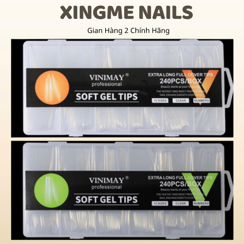 Móng up và típ nối siêu dài VINIMAY hộp 240 móng [XINGME NAIL]