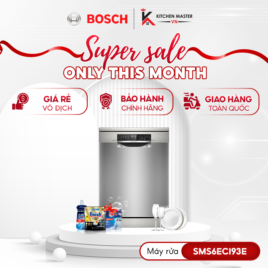 Máy rửa bát độc lập Bosch SMS6ECI93E SERIE 6 - Độc Lập Sấy Khô Nhanh Tiết Kiệm Điện