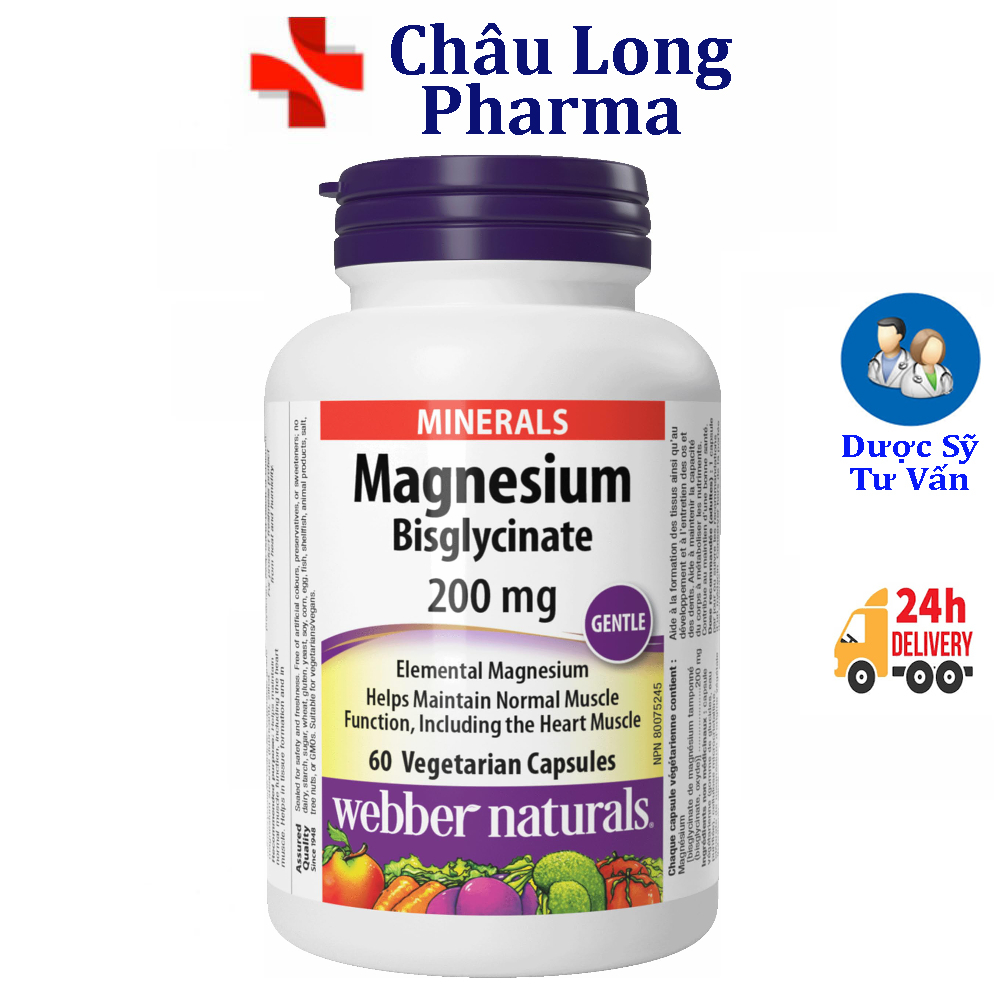 Magnesium Bisglycinate Webber Naturals (Magie Webber), Hỗ Trợ Giảm Căng Thẳng Và Cải Thiện Giấc Ngủ