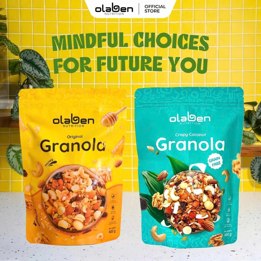 COMBO - Balance Boost Set OLABEN NUTRITION 1 Túi Granola Không Yến Mạch + 1 Túi Granola Tru
