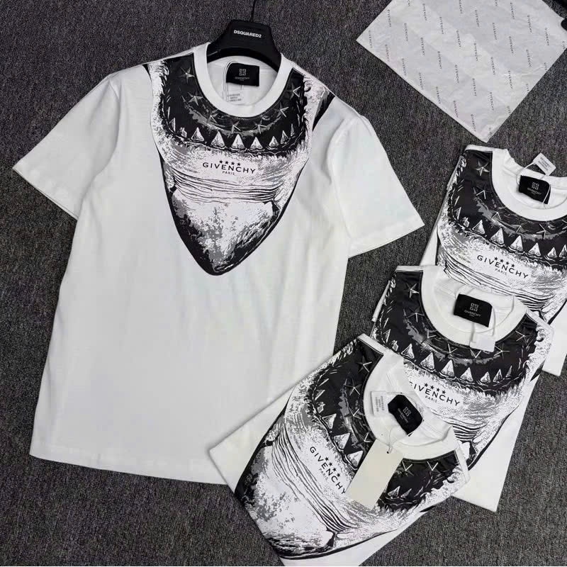 Áo Phông Nam Nữ Cotton In Hoạ Tiết Hình HÀM CÁ MẬP Quanh Cổ Cao Cấp_Áo Thun CÁ MẬP Unisex Hot Trend | BigBuy360 - bigbuy360.vn