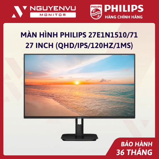 [Full Vat] Màn Hình Philips 27E1N1510/71 27 Inch 2K (QHD/IPS/120Hz/1ms) - Bảo Hành 3 Năm