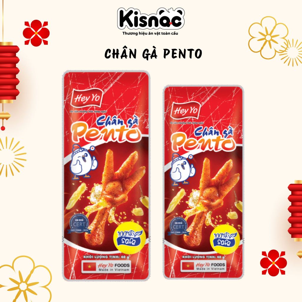 Hey Yo Chân Gà Pento 40G Đồ Ăn VặtChính Hãng Hot Trend Giá Rẻ Kisnac