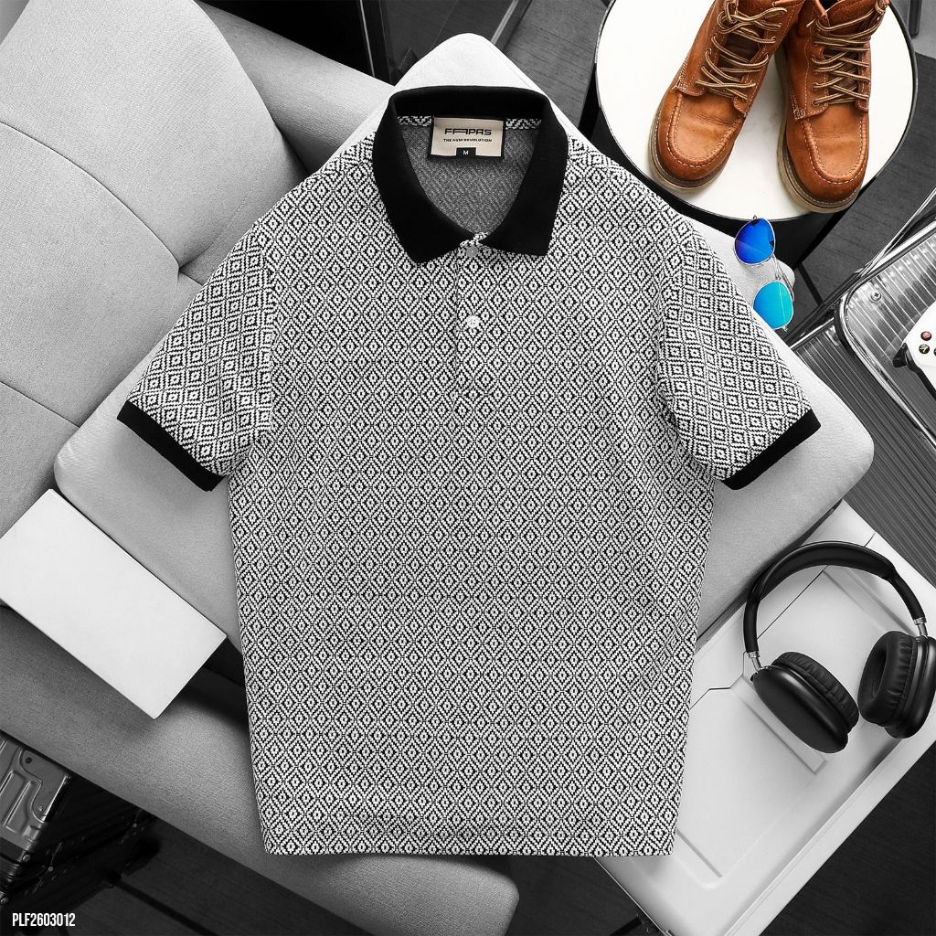 [JANSHOP] Áo Polo Nam Regular Grid Thanh Lịch, Chất Vải Thoáng Mát, Thấm Hút Mồ Hôi, Form Regular Dễ