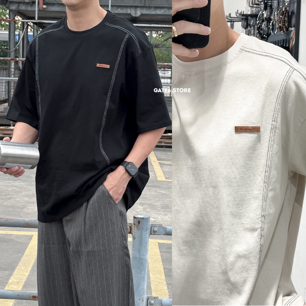 Áo Phông Nam HL vạch hông, thun cổ tròn Unisex ngắn tay suông 7259 - GATE6 - 5573