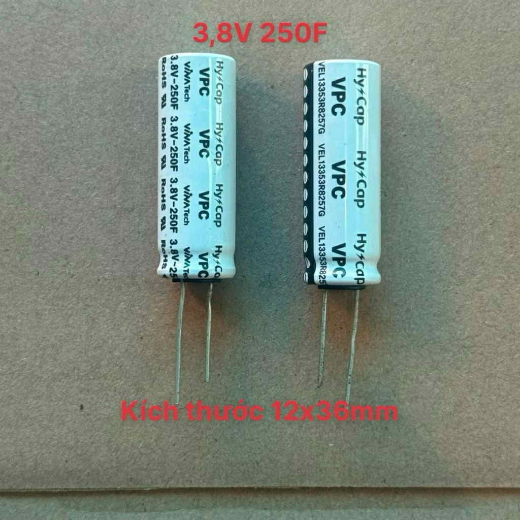 Siêu tụ điện 3.8V 50F 250F HyCap cho điều khiển TV (01 cặp)