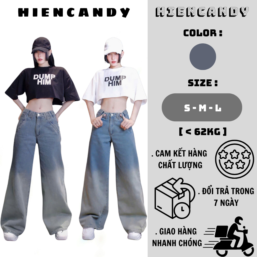 [Q32] QUẦN JEAN ỐNG RỘNG OMBRE LƯNG NHIỀU ĐĨA - CÁ TÍNH - NĂNG ĐỘNG - HIENCANDY