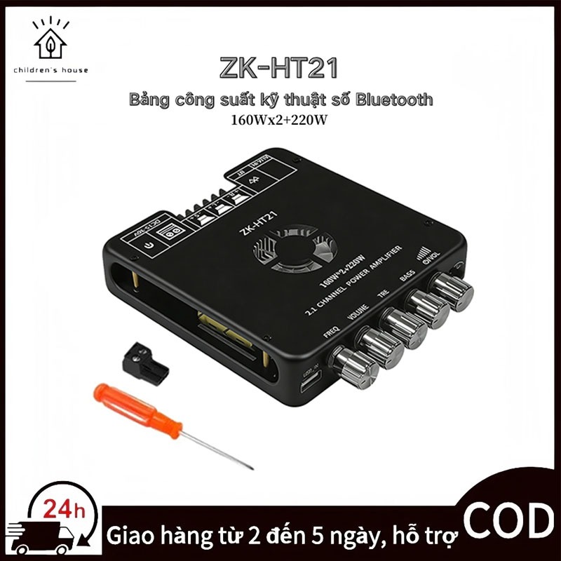 ZK-HT21Mô-đun bộ khuếch đại công suất kỹ thuật số bluetooth ZK-HT21 2.1 Kênh TDA7498E Loa siêu trầm 