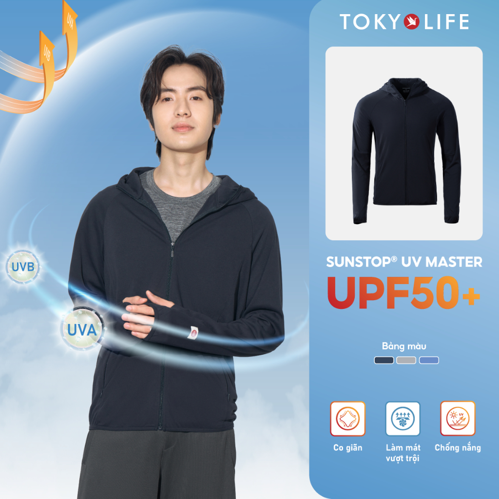 [LIVESTREAM] Áo khoác chống nắng nam SunStop Master TOKYOLIFE chống tia UV mũ liền thoáng mát 400005