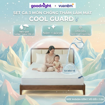Bảo vệ nệm diều hòa Amando Cool Guard - Set chống thấm 3 món, vỏ gối chống thấm, ga chống thấm (nệm <35cm)
