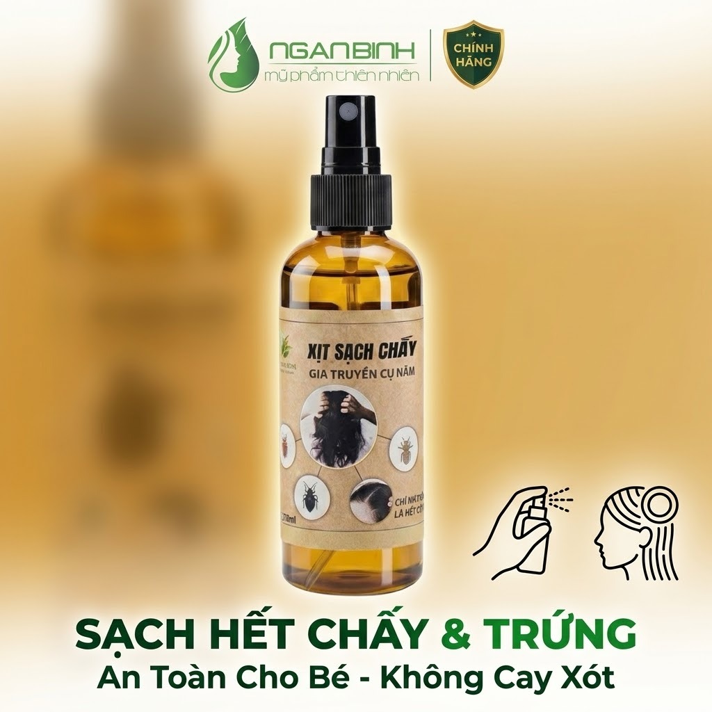 Xịt Ủ Sạch Chấy Và Trứng Chấy, Hỗ Trợ Loại Bỏ Trứng Chí Hết Ngứa Da Đầu Cho Bé
