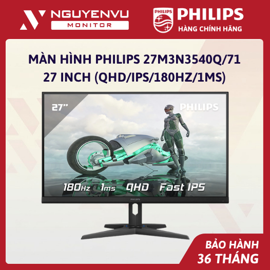 [Full Vat] Màn Hình Philips 27M3N3540Q/71 27Inch 2K (QHD/IPS/180Hz/1ms) - Bảo Hành 3 Năm