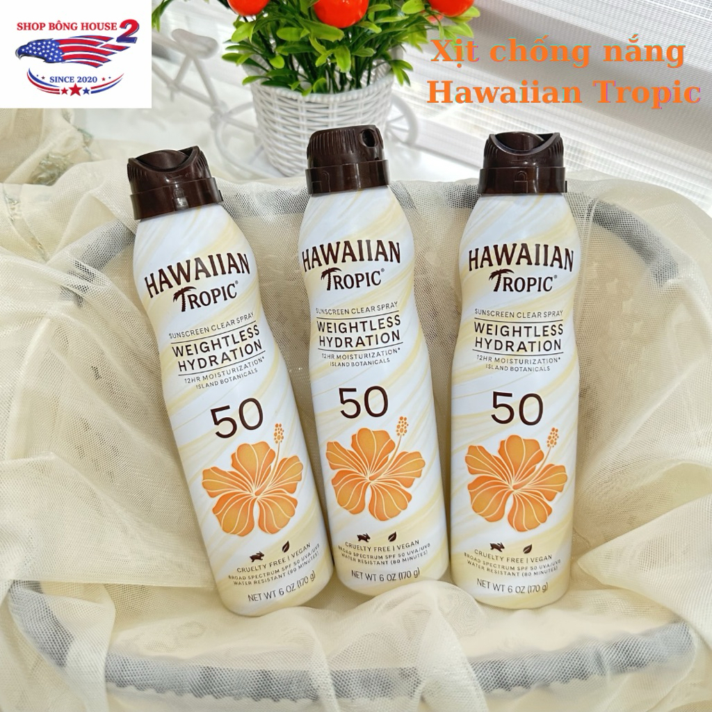 [Bill US] Xịt chống nắng Hawaiian Tropic Weightless Hydration Sunscreen 170g