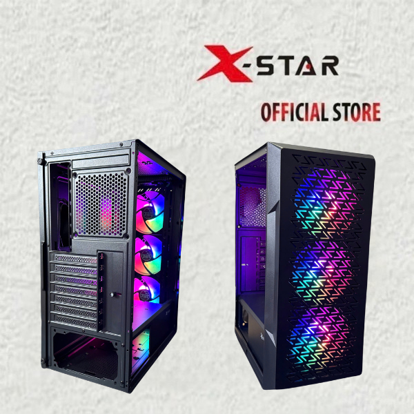 Vỏ Case XSTAR - DOPHIN M-ATX 3 Fan Mặt kính cường lực - Hàng Chính Hãng Mới 100%