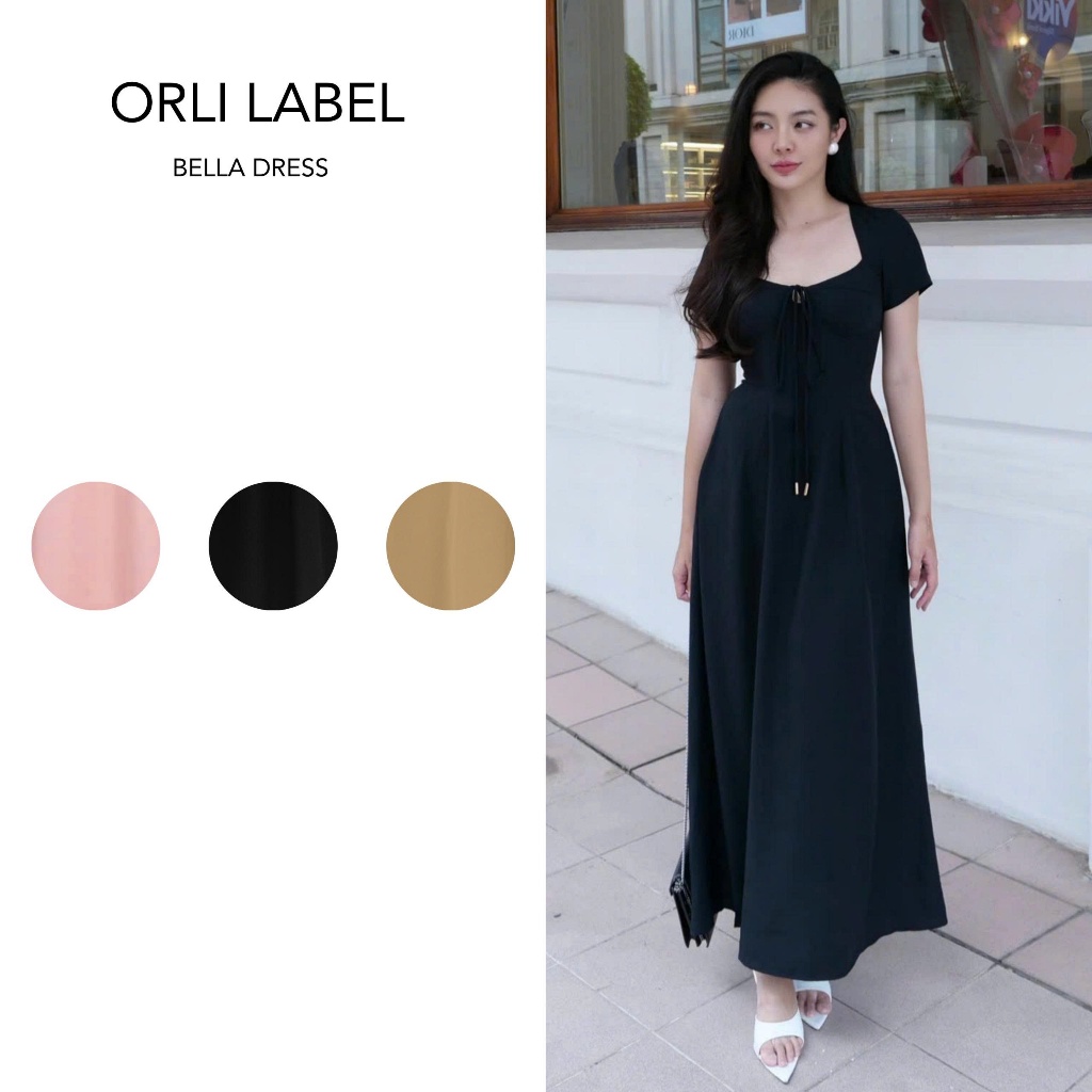Bella Dress Beige/ Bella Dress Pink/ Bella Dress Black | Đầm cúp ngực có tay be/hồng/đen