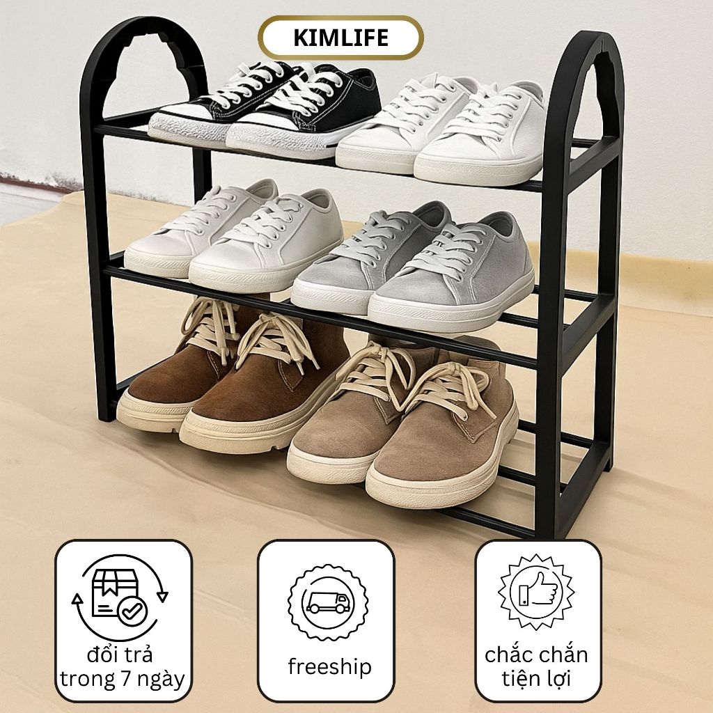 Kệ Để Giày 3 Tầng Mini Khung Sắt Sơn Tĩnh Điện – Kệ Giày Dép Gọn Gàng Tiết Kiệm Diện Tích KEGIAYMINI