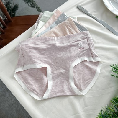 [Mix màu ngẫu nhiên] COMBO 5 Quần Lót Nữ Cotton Hình Gấu Bear Co Giãn Thấm Hút (45-62kg) QL1220 Nội Y Bechipi