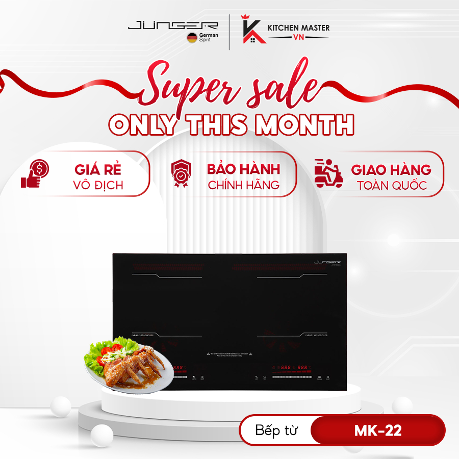 Bếp Từ Đôi JUNGER MK-22 – 4000W, Thiết Kế Chuẩn Đức, Lắp Âm Cao Cấp