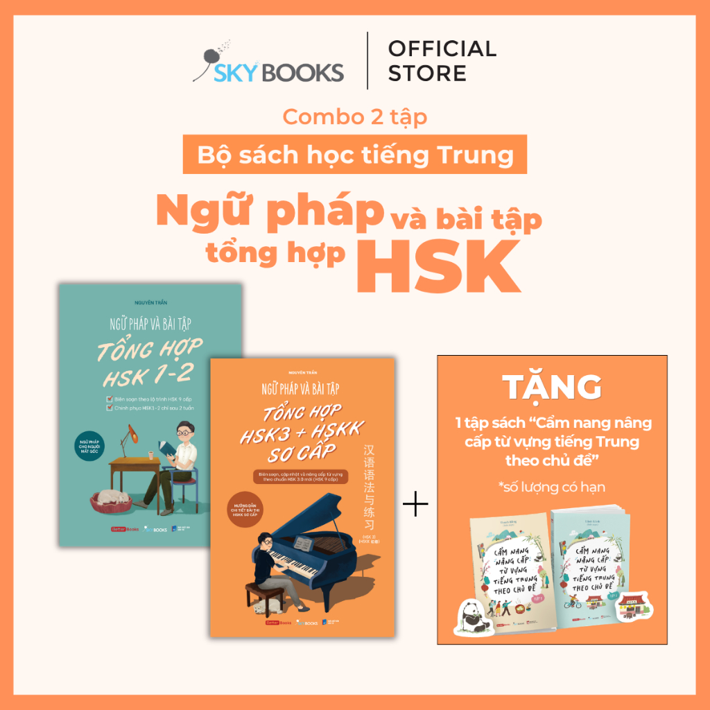 Sách - Ngữ Pháp Và Bài Tập Tổng Hợp HSK 1-2-3 (Link Combo + Chọn Lẻ)