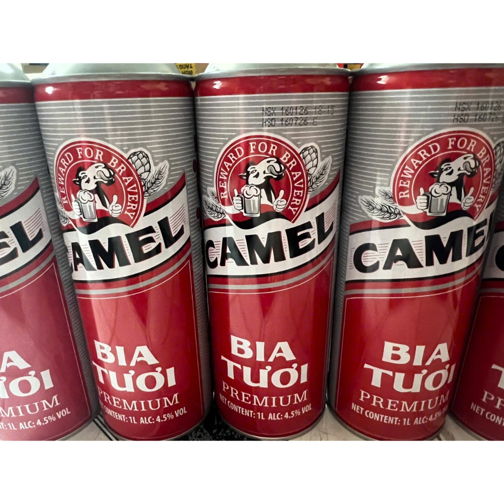 Thùng 8 chai Bia Camel tươi 1L (HSD tháng 7/2026)