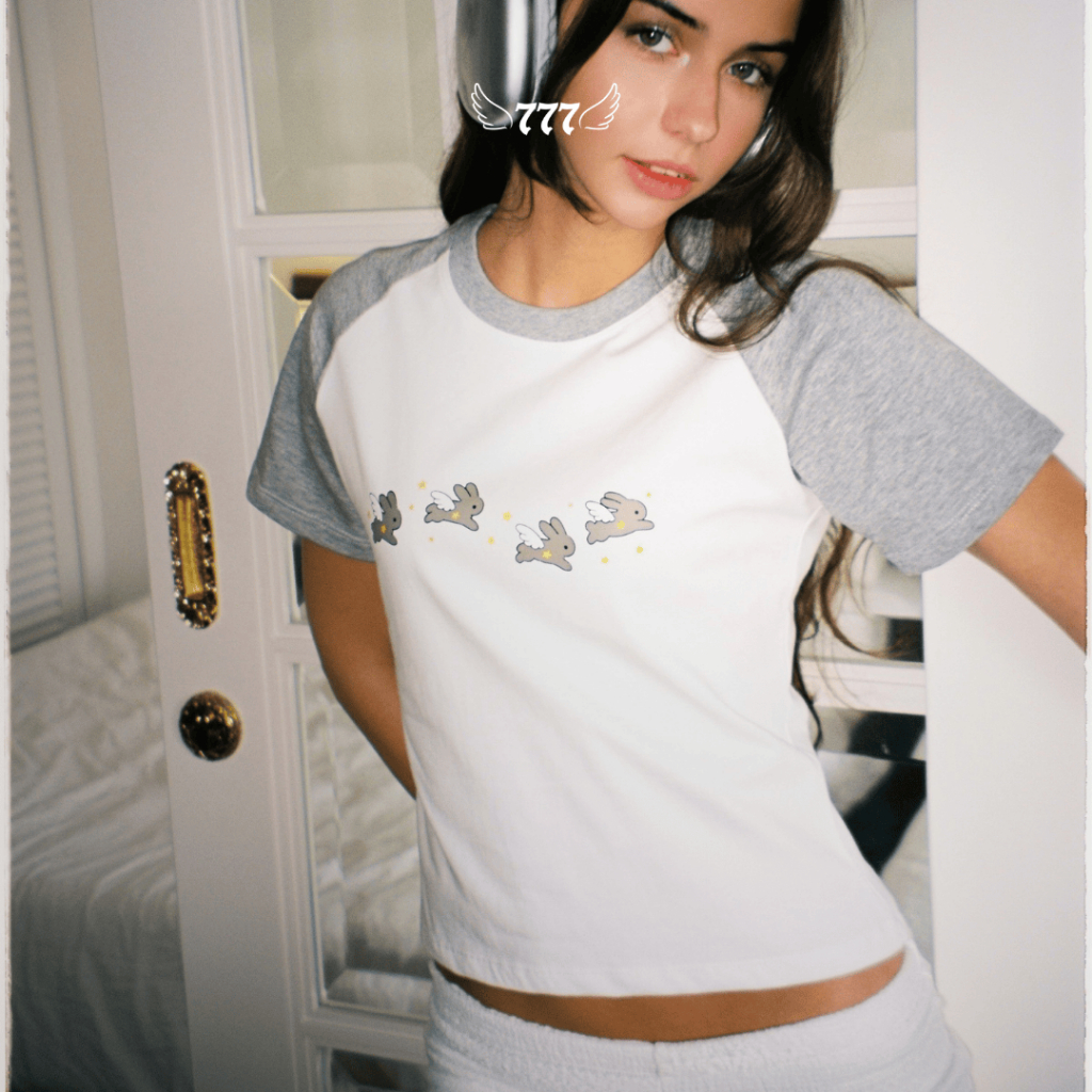Áo Thun Babytee Local Brand 777ANGELS | 777 RABBIT BABY TEE,  Cotton 2 Chiều, In nhiệt | 7BT - RB