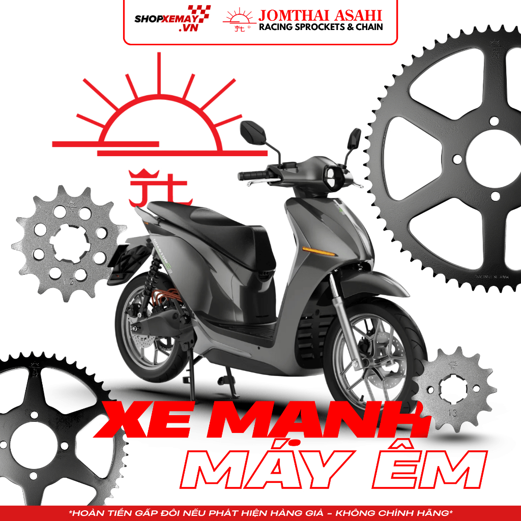 [GRAB'S #1 Choice] Nhông Sên Dĩa DATBIKE Quantum Jomthai Asahi | Chuẩn 428 | NSD Quantum S0/S1 | SHO