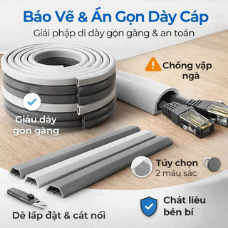 Hottome🥕Ống che dây điện bằng PVC tự dính,dùng trang trí nhà cửa, dạng ống dẫn cáp linh hoạt.