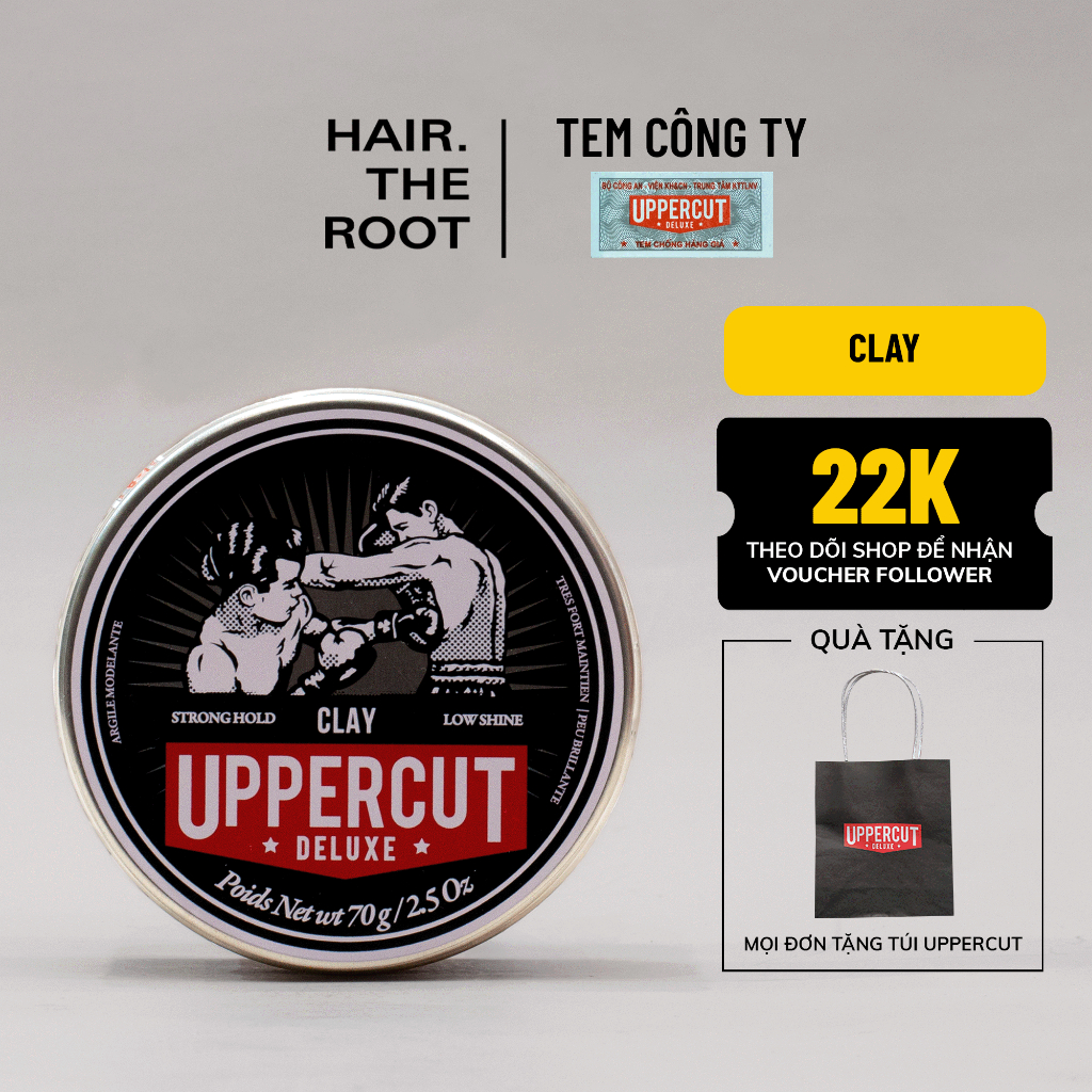Sáp vuốt tóc Uppercut Deluxe Clay 70g - Hàng Công Ty