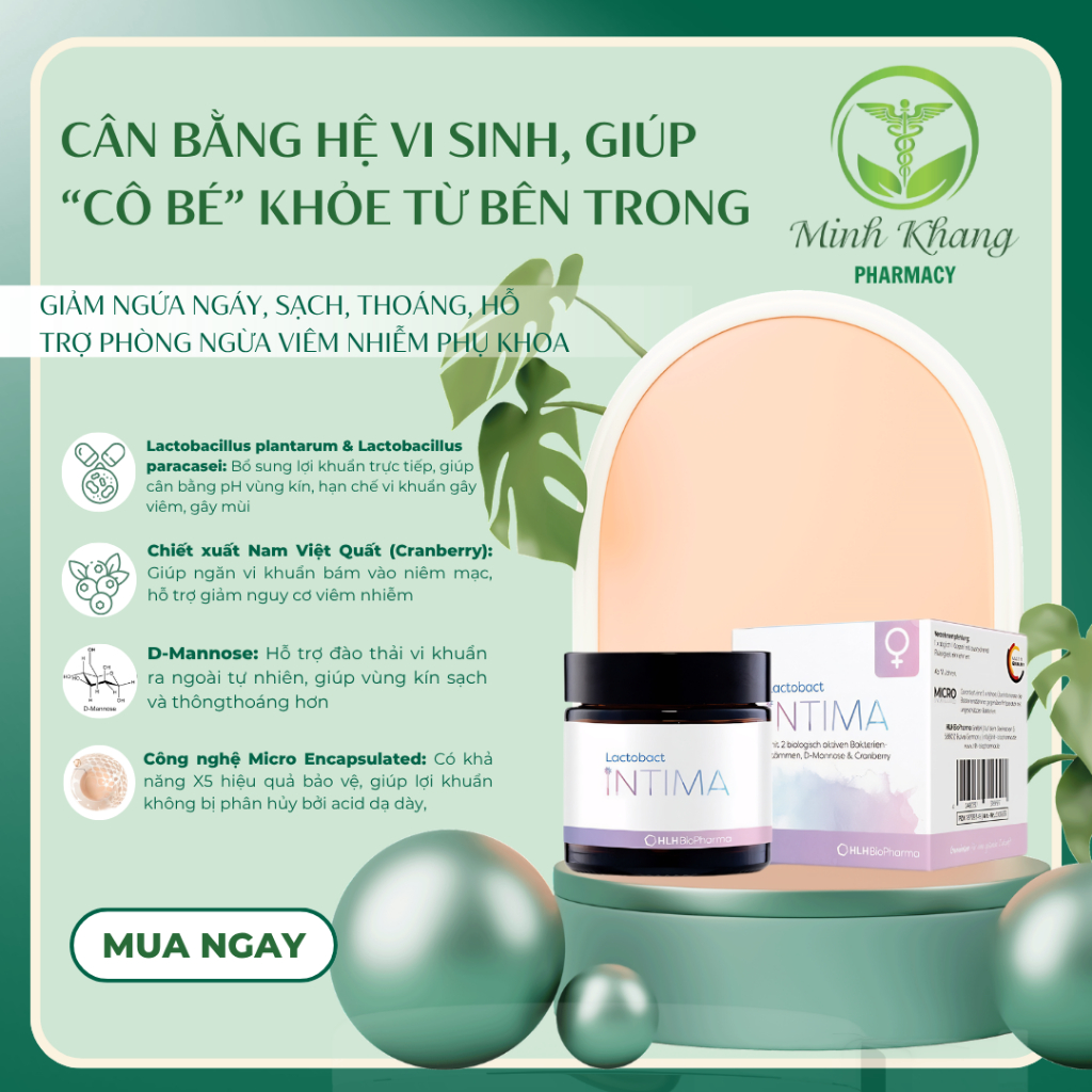 LACTOBACT INTIMA - Viên uống hỗ trợ bổ sung men vi sinh cho phụ nữ.