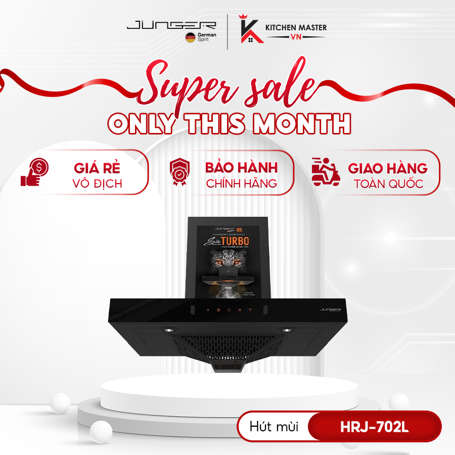 Hút Mùi Junger Leopard HRJ-702L – Công Nghệ Đức, Lọc Teflon, Thiết Kế Hiện Đại