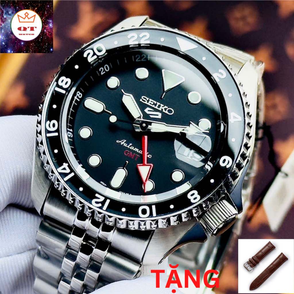 Đồng Hồ Nam Seiko Sport BATMAN GMT SSK001K1 Chính Hãng Tặng Kèm Dây Da Cao Cấp