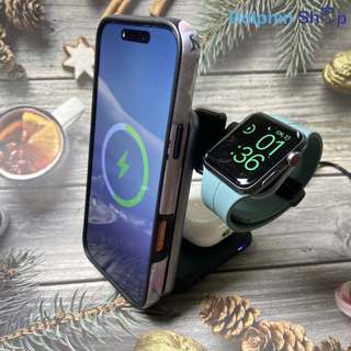 Sạc không dây 3in1 / 2in1 chuẩn qi2.2 sạc nhanh, tổng công suất 42w, làm mát bán dẫn, mặt kính cao cấp
