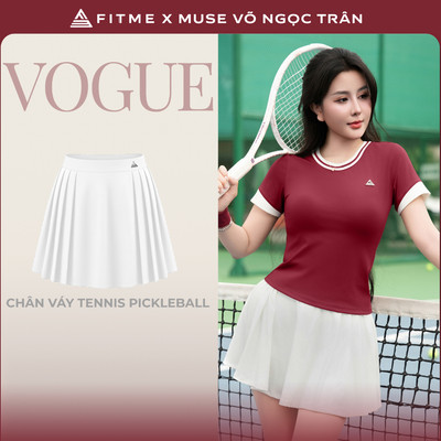 [SALE UPTO 70%] Chân váy tennis pickleball nữ Fitme VOGUE GR xếp ly hai bên kèm quần bảo hộ thoáng khí VXGR03