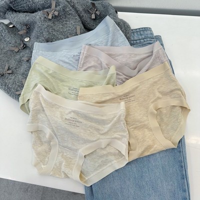 Combo 5 Mix Màu Quần Lót Nữ Cotton Muối Tiêu  Chữ Cạp Pastel Freesize (55-68kg) QL5799 Nội Y Bechipi