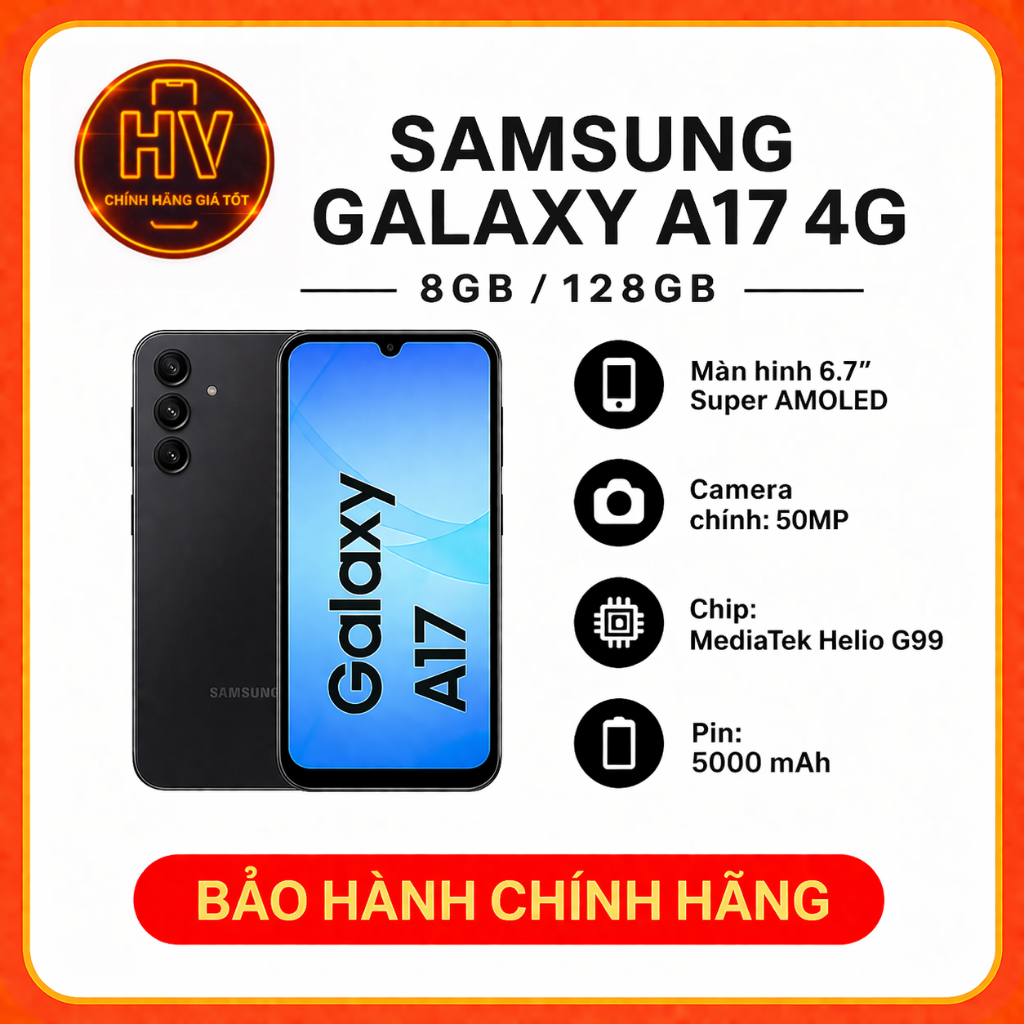 Điện thoại Samsung Galaxy A17 4G 8GB/128GB - Hàng Chính Hãng
