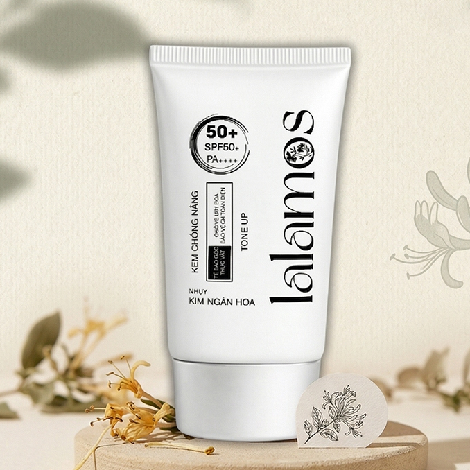 Kem chống nắng, nâng tone Lalamos - White / Tone Up Unisex SPF 50+ PA++++ 50ml