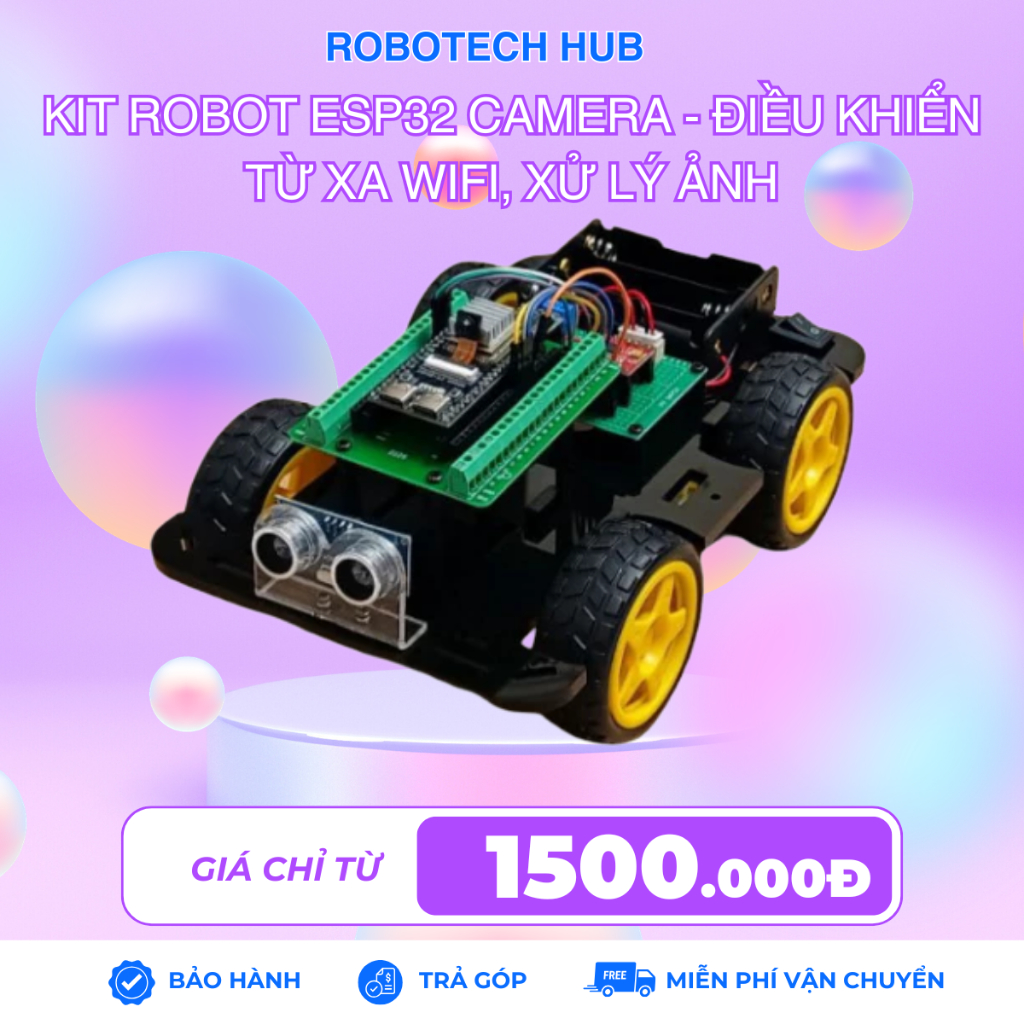 [Kèm code] KIT Robot AI ESP32 Camera Wifi - Robot nhận diện vật thể, học AI