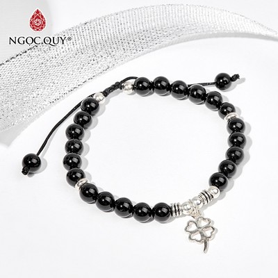 Vòng tay đá Obsidian tự nhiên phối charm - Mẫu VC0728 - Ngọc Quý