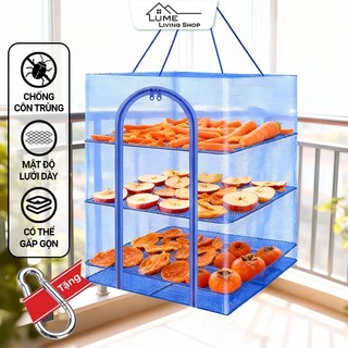 Lồng phơi thực phẩm lưới PE gấp xếp treo đa năng - Chống côn trùng, dễ vệ sinh, chịu lực tốt cho phơi cá khô