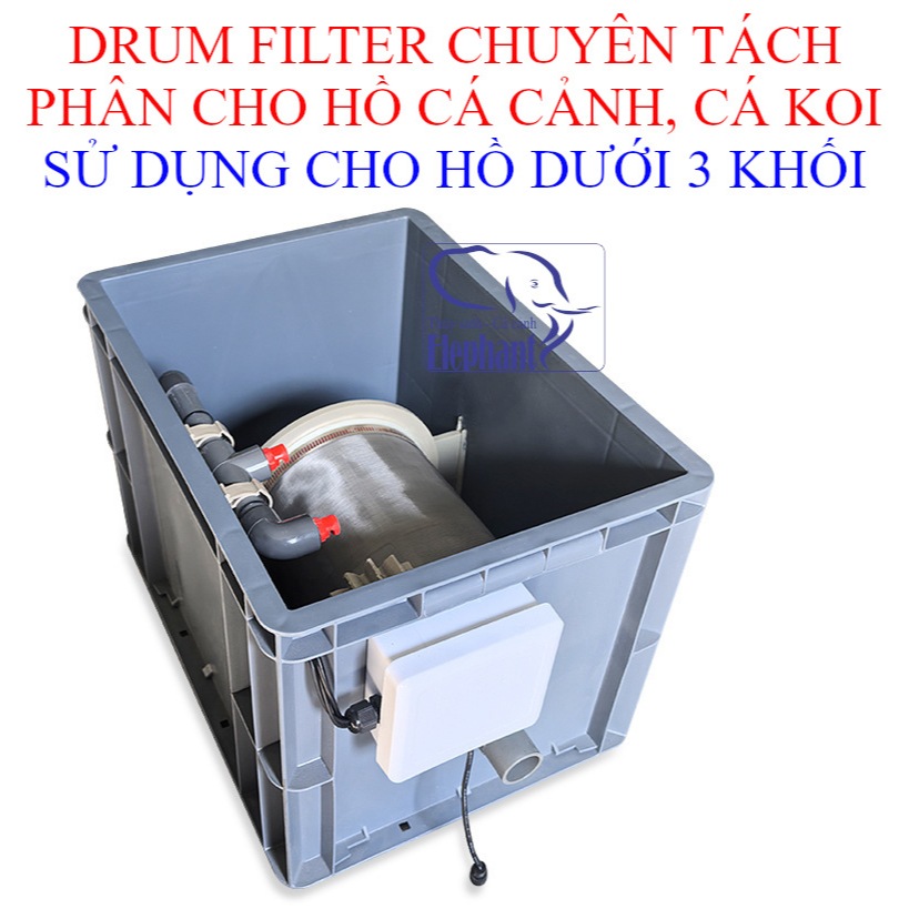 Drum Filter nhựa dùng cho hồ cá cảnh, cá KOI dưới 3 khối